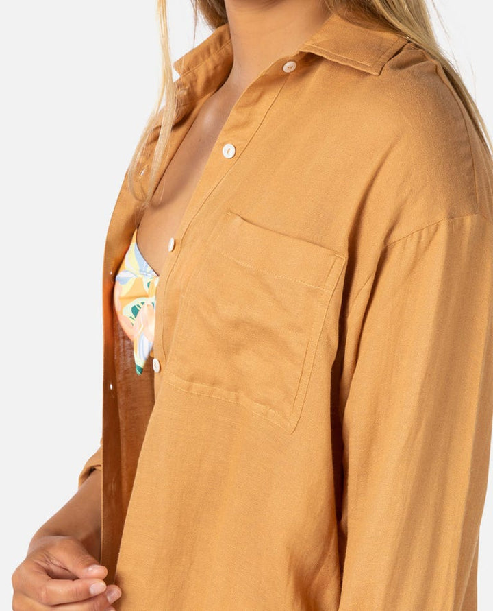 Rip Curl Premium Linen L/S Shirt - Womens Blouse - Big Sun Vernon  | Okanagan Beachwear