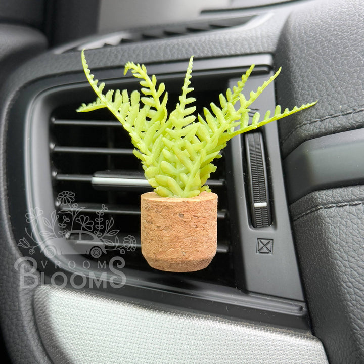 Vroom Blooms Fern Plant Vent Clip Car Air Freshener Diffuser (Reusable)
