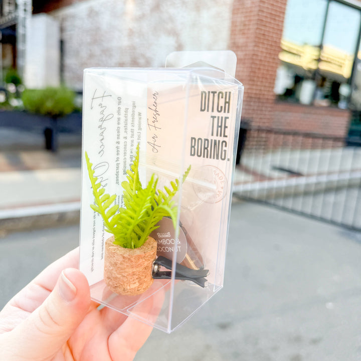 Vroom Blooms Fern Plant Vent Clip Car Air Freshener Diffuser (Reusable)