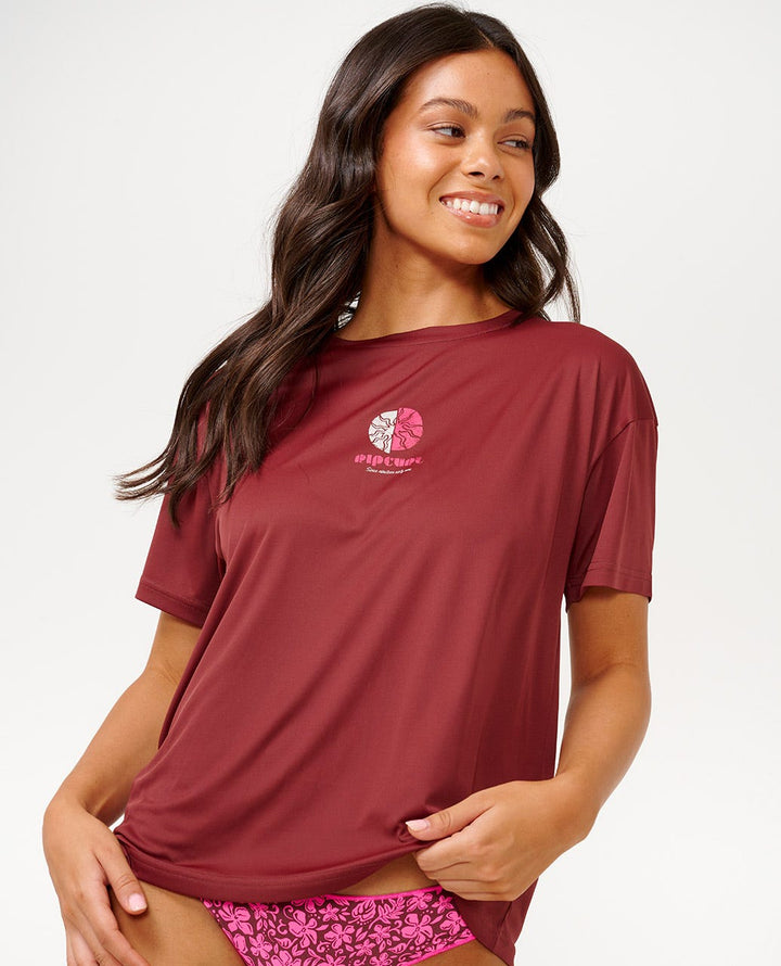Rip Curl Beach Party UPF Surflite Tee - Womens Short Sleeve Rashguards - Big Sun Vernon  | Okanagan Beachwear