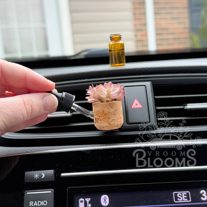 Vroom Blooms Mauve Succulent Vent Clip Car Air Freshener (Reusable)