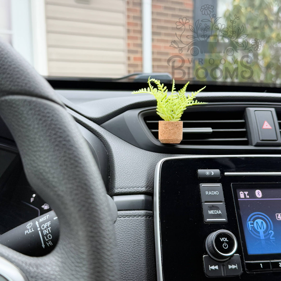 Vroom Blooms Fern Plant Vent Clip Car Air Freshener Diffuser (Reusable)