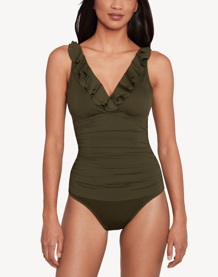 Ralph Lauren Beach Club Ruffle Surplice One Piece - Womens Fashion One Pieces - Big Sun Vernon  | Okanagan Beachwear