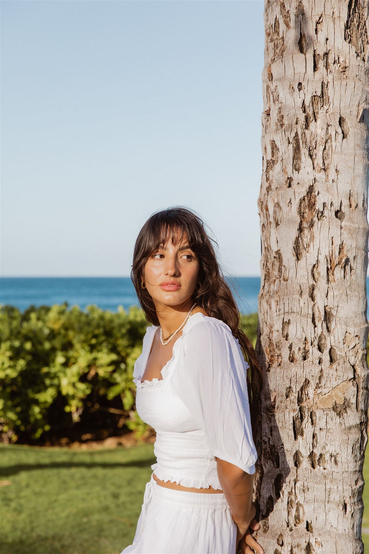 Koy Miami Smocked Crop Top - Womens Blouse - Big Sun Vernon  | Okanagan Beachwear