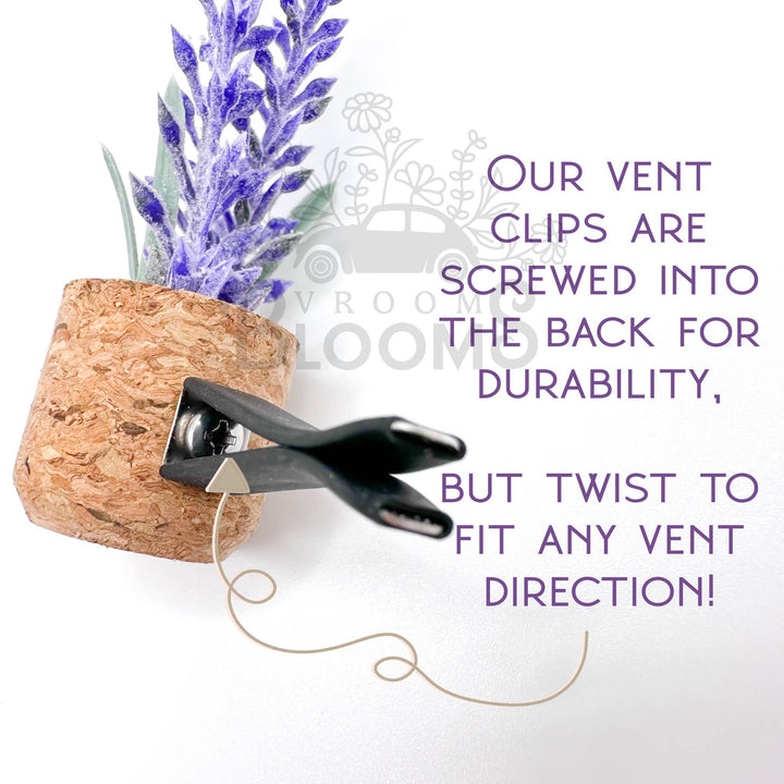 Vroom Blooms Tall Leafy Plant Vent Clip Car Air Freshener (Reusable)