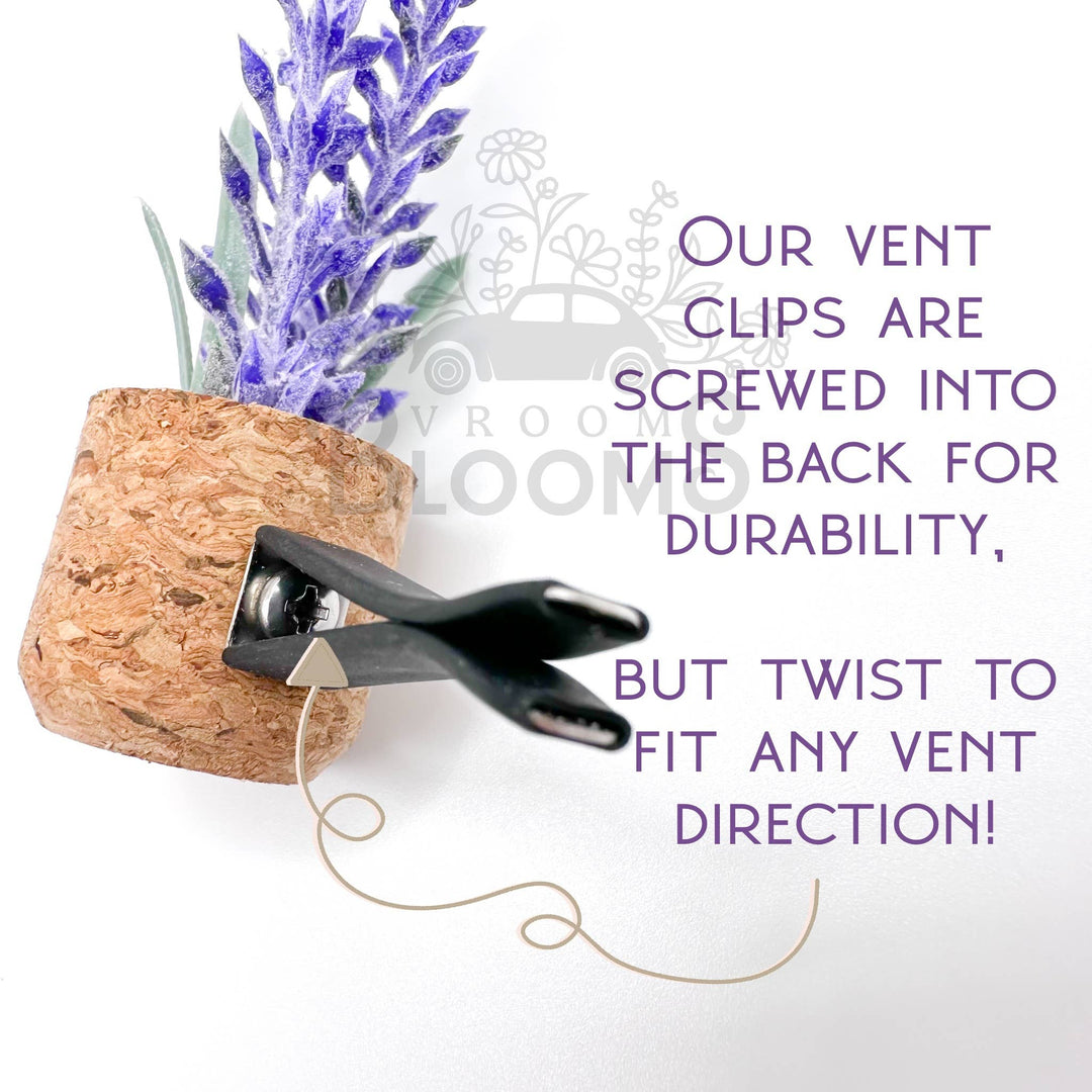 Vroom Blooms Purple Cherry Blossom Vent Clip Car Air Freshener (Reusable)