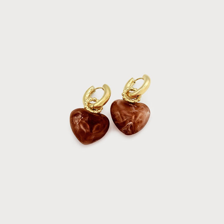 Caracol Heart Hoop Earrings