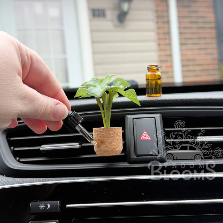 Vroom Blooms Monstera Vent Clip Car Air Freshener Diffuser (Reusable)