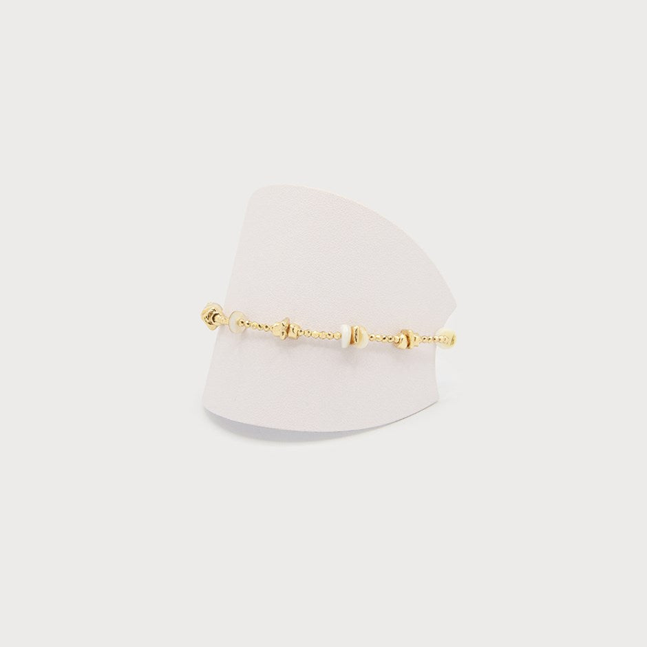 Caracol Metal and Imitation Shell Bracelet