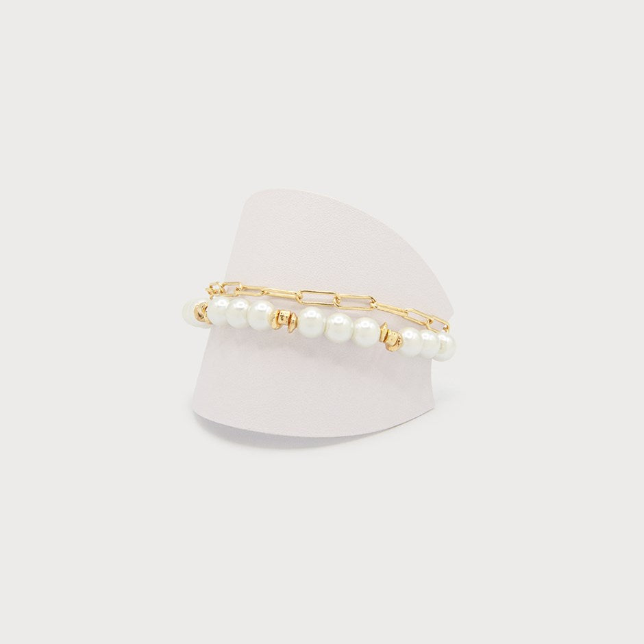 Caracol Pearl and Metal Bracelet