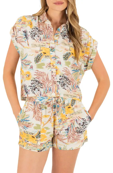 Hurley Safari Scenic Button Up Top
