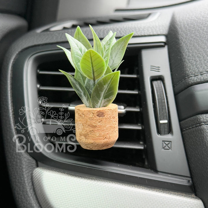 Vroom Blooms Tall Leafy Plant Vent Clip Car Air Freshener (Reusable)