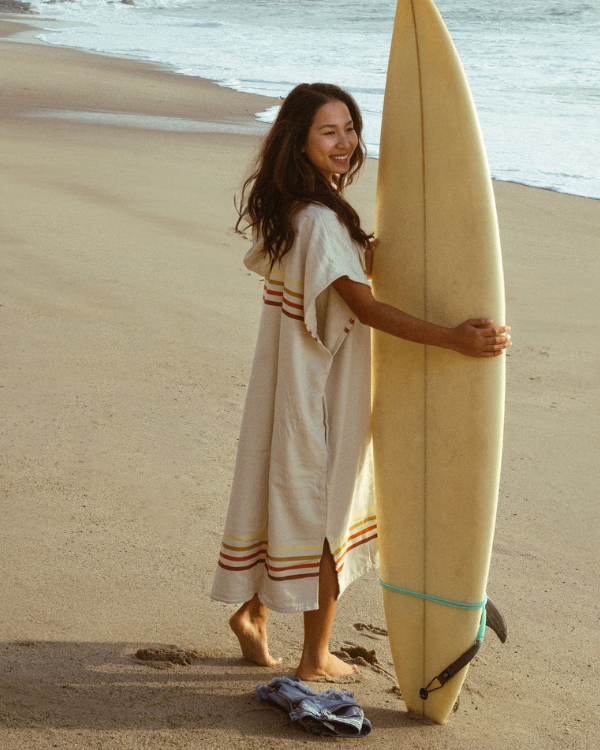 Sand Cloud Classic Stripe Hooded Poncho - Womens Casual Coverups - Big Sun Vernon  | Okanagan Beachwear