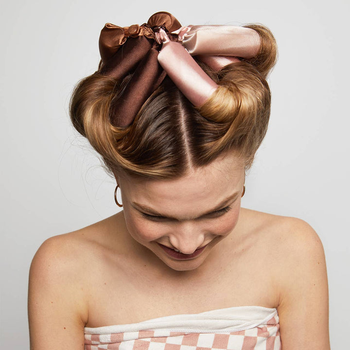 Kitsch Satin Jumbo Flexi Rods 4pc Set- Rosewood