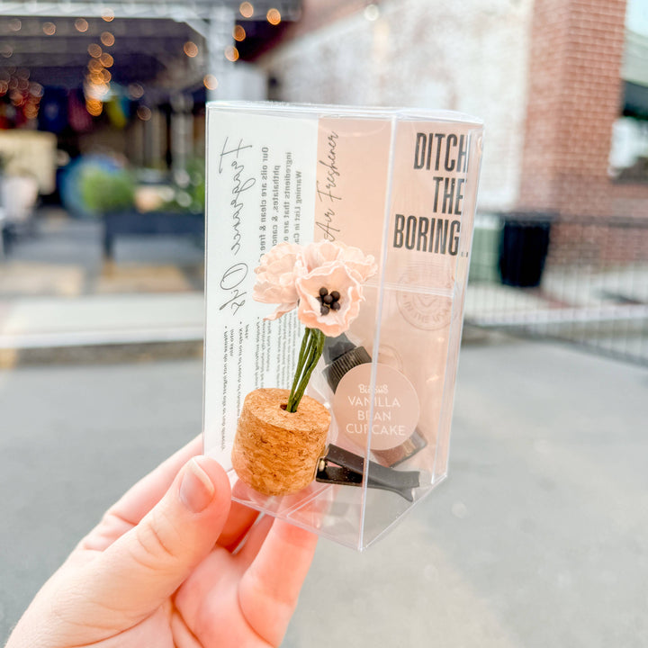 Vroom Blooms Pink Poppies Vent Clip Car Air Freshener Diffuser (Reusable)