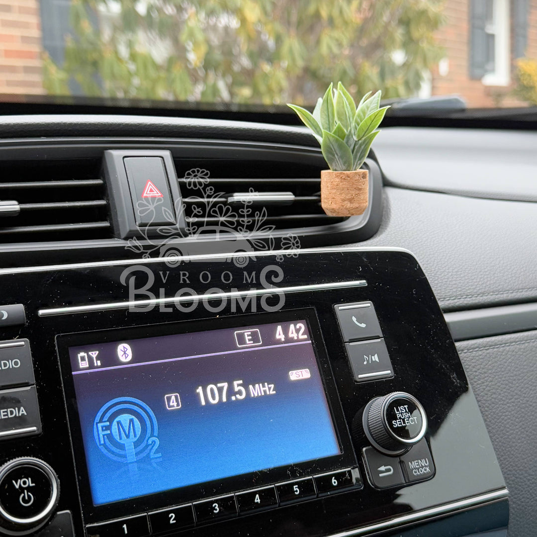 Vroom Blooms Tall Leafy Plant Vent Clip Car Air Freshener (Reusable)