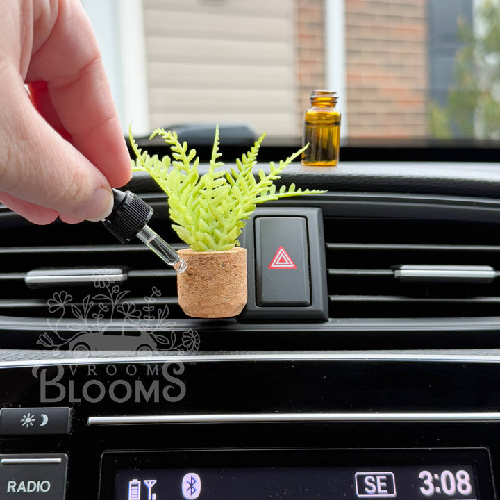 Vroom Blooms Fern Plant Vent Clip Car Air Freshener Diffuser (Reusable)