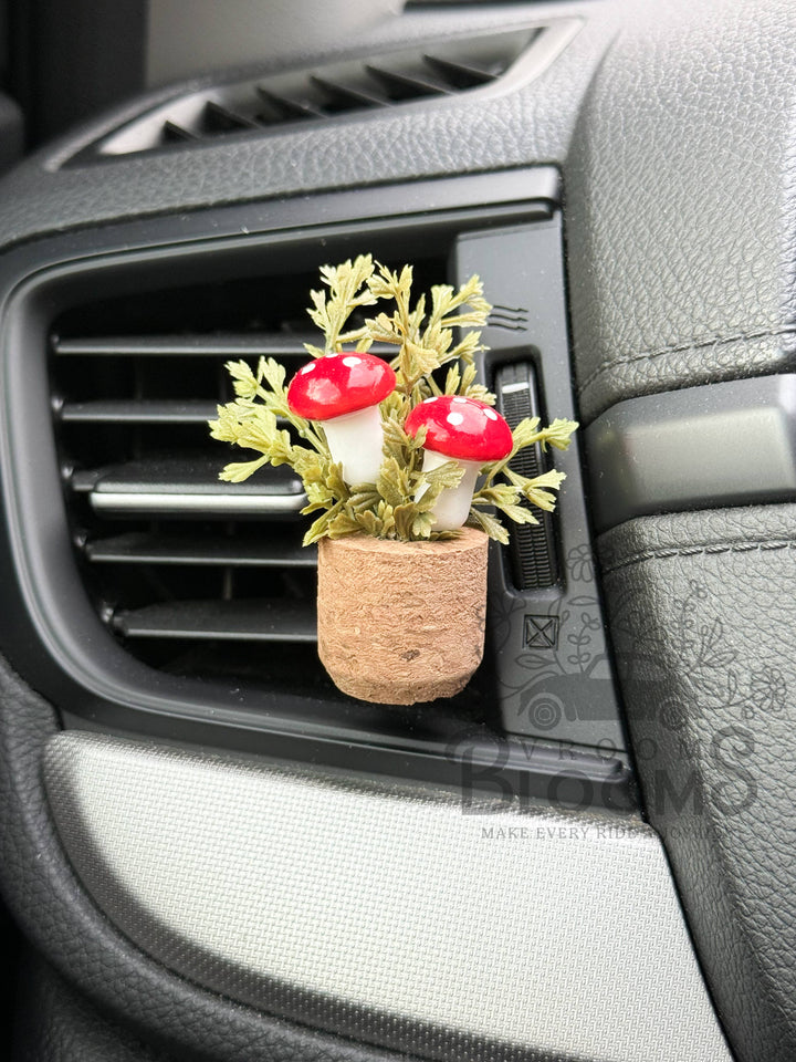 Vroom Blooms Mushroom Vent Clip Car Air Freshener Diffuser (Reusable)