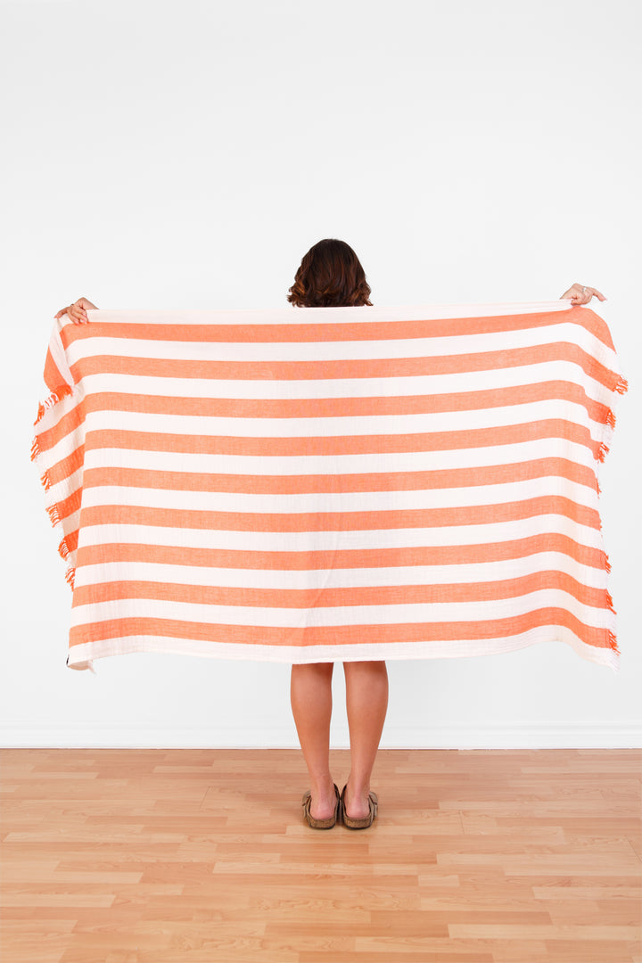 Tofino Towel Banks Muslin Gauze Stripe Towel - Beach Towels - Big Sun Vernon  | Okanagan Beachwear