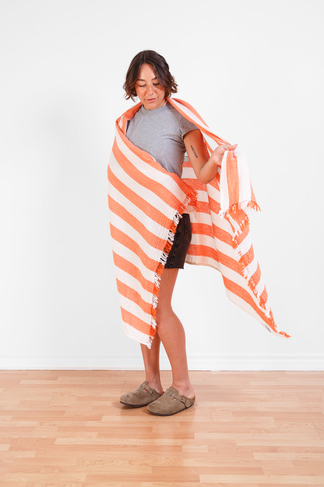 Tofino Towel Banks Muslin Gauze Stripe Towel - Beach Towels - Big Sun Vernon  | Okanagan Beachwear