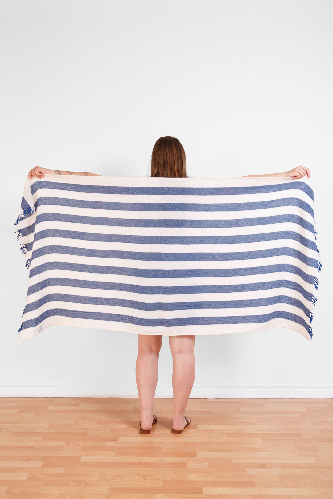 Tofino Towel Banks Muslin Gauze Stripe Towel - Beach Towels - Big Sun Vernon  | Okanagan Beachwear