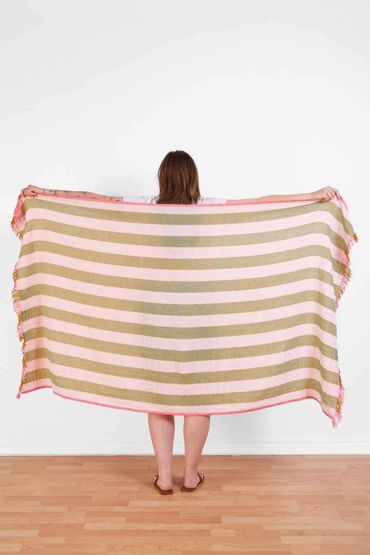 Tofino Towel Banks Muslin Gauze Stripe Towel - Beach Towels - Big Sun Vernon  | Okanagan Beachwear
