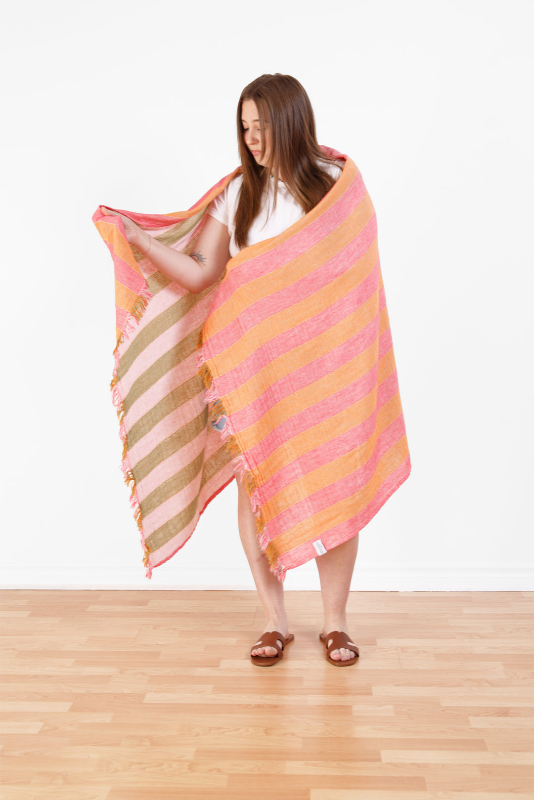 Tofino Towel Banks Muslin Gauze Stripe Towel - Beach Towels - Big Sun Vernon  | Okanagan Beachwear