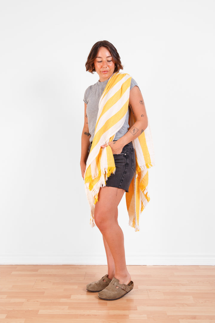 Tofino Towel Banks Muslin Gauze Stripe Towel - Beach Towels - Big Sun Vernon  | Okanagan Beachwear