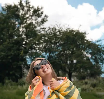 Tofino Towel Banks Muslin Gauze Stripe Towel - Beach Towels - Big Sun Vernon  | Okanagan Beachwear