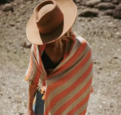 Tofino Towel Banks Muslin Gauze Stripe Towel - Beach Towels - Big Sun Vernon  | Okanagan Beachwear