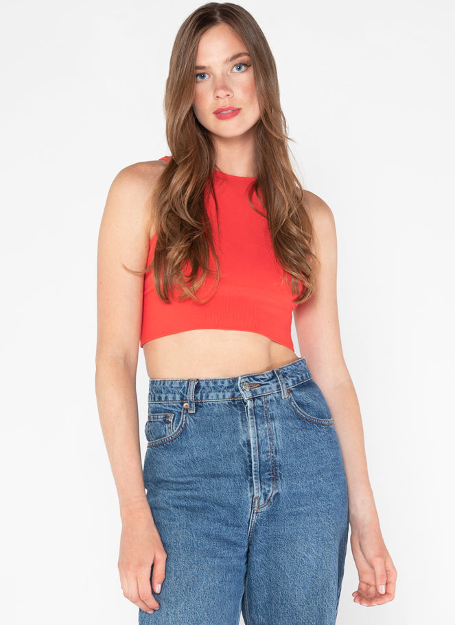 C'est Moi Bamboo High Neck Crop Top - Womens Tank - Big Sun Vernon  | Okanagan Beachwear