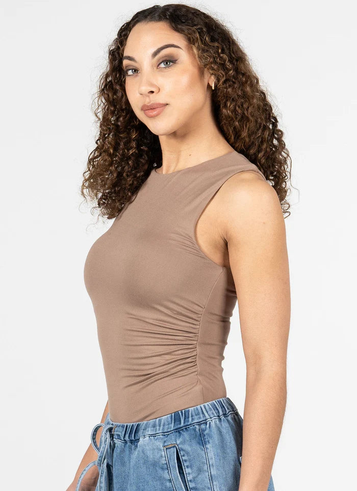 C'est Moi Ruched S/Less Top - Womens Tanks - Big Sun Vernon  | Okanagan Beachwear