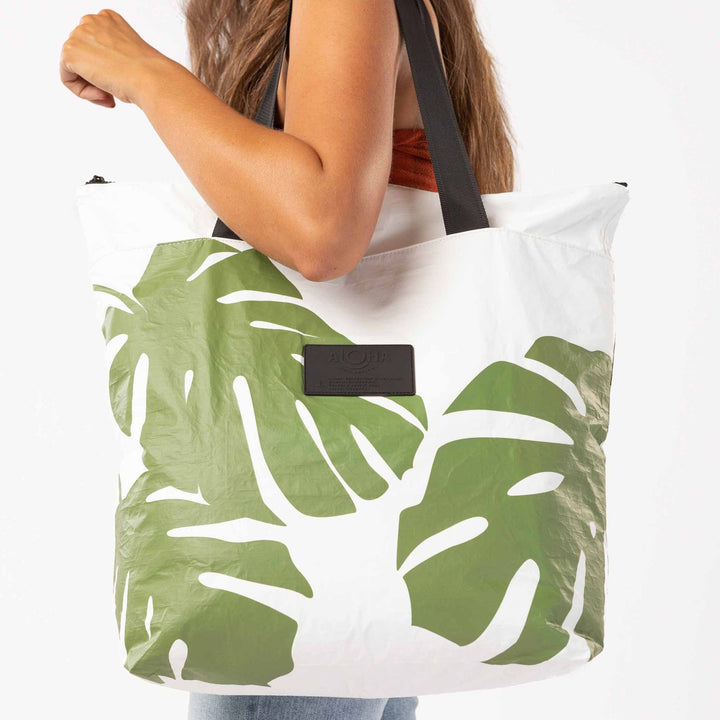 Aloha Monstera Day Tripper - Tote Bags - Big Sun Vernon  | Okanagan Beachwear