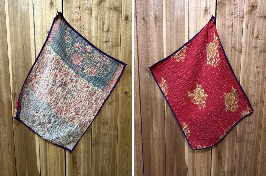 Vintage Kantha Kitchen Towel 20"x25"