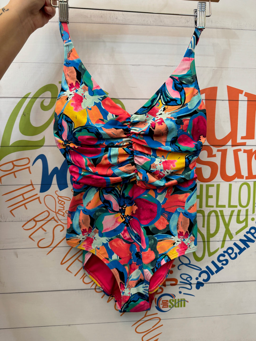 Anne Cole Shirred Front V-Neck One Piece - Womens Fashion One Pieces - Big Sun Vernon  | Okanagan Beachwear