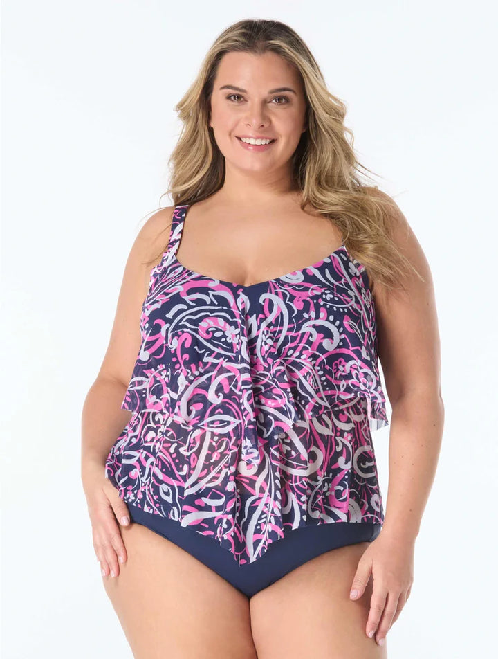 Beach House Printed Portia Mesh Tankini - Womens Tankini Bikini Tops - Big Sun Vernon  | Okanagan Beachwear