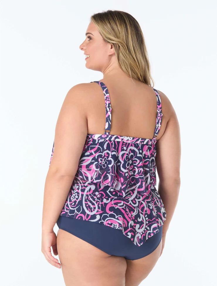 Beach House Printed Portia Mesh Tankini - Womens Tankini Bikini Tops - Big Sun Vernon  | Okanagan Beachwear
