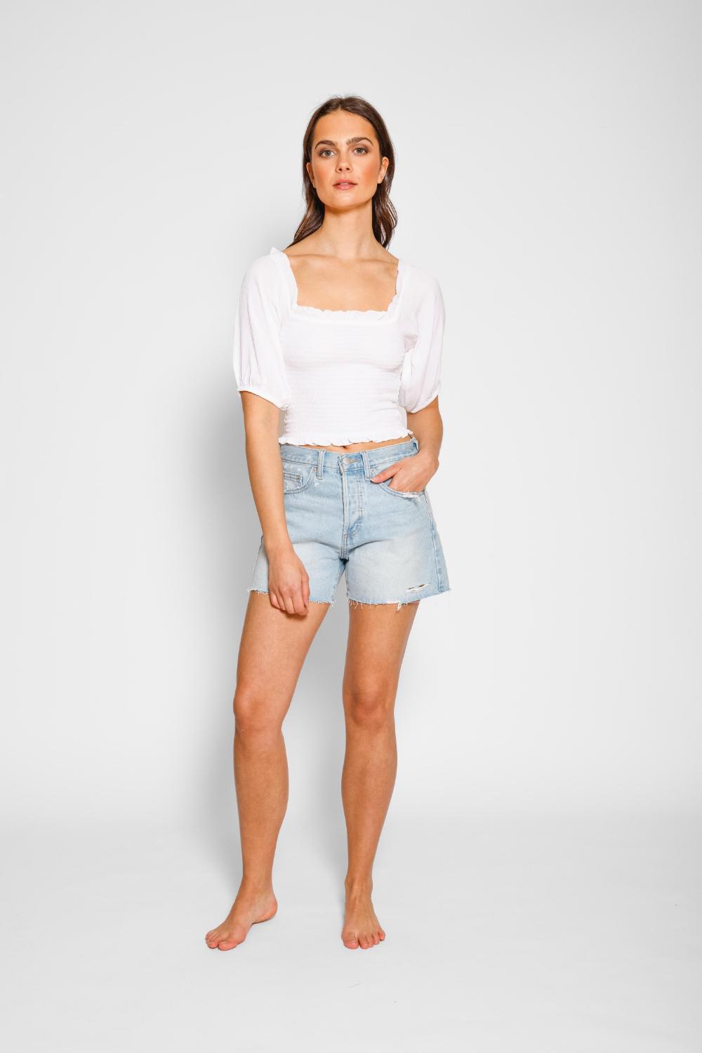 Koy Miami Smocked Crop Top - Womens Blouse - Big Sun Vernon  | Okanagan Beachwear