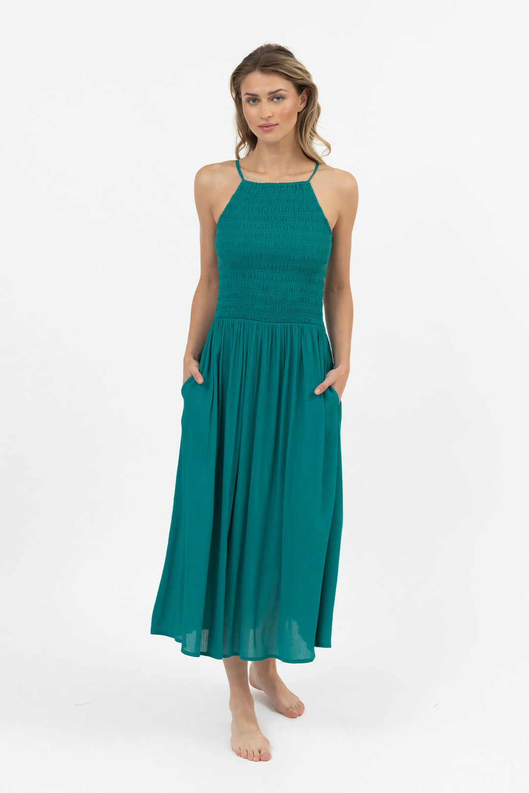 Koy Miami Luxe Hi Neck Midi Dress