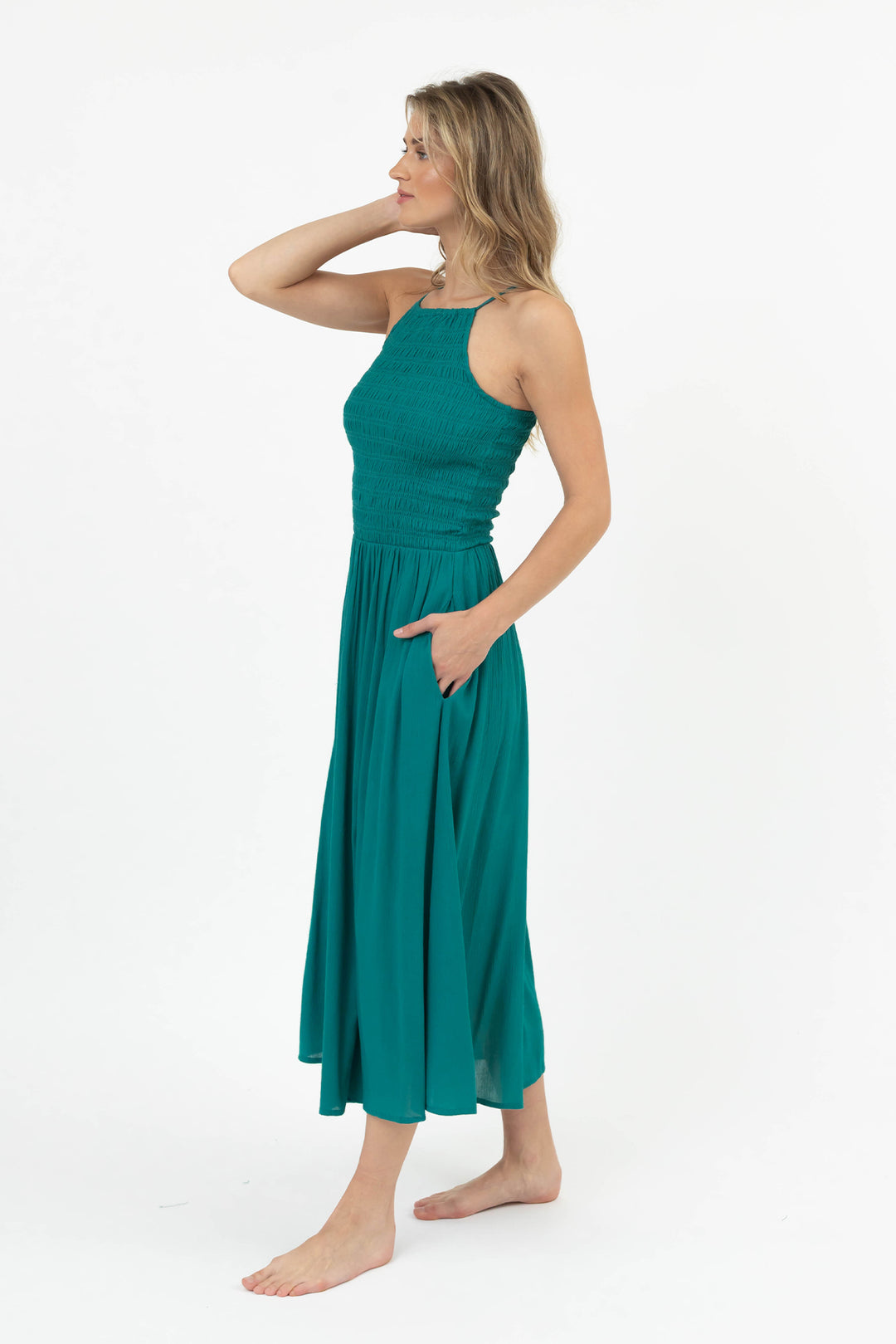 Koy Miami Luxe Hi Neck Midi Dress