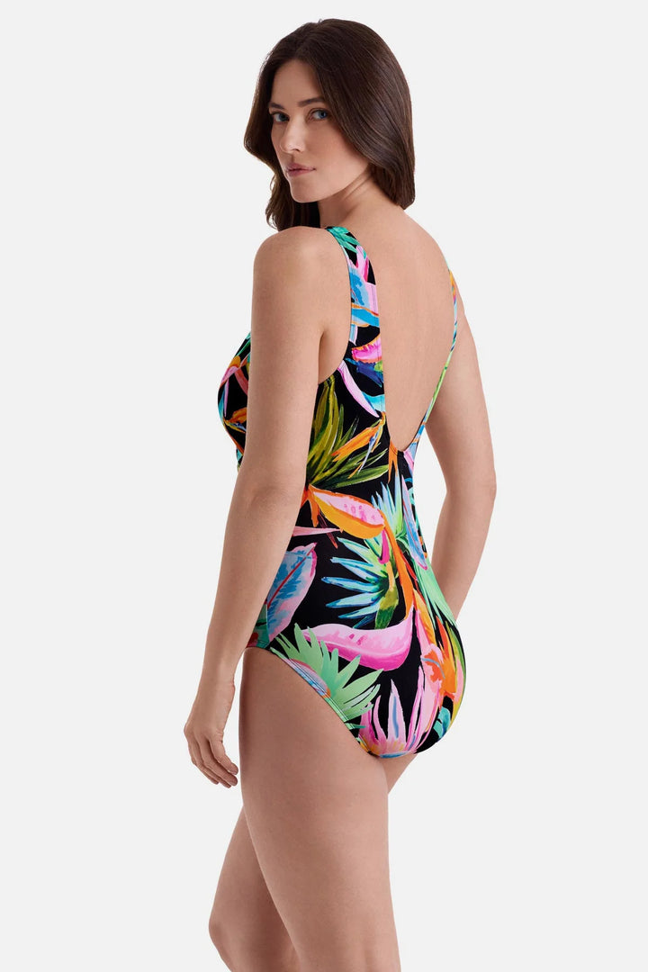 Longitude Tropicana Side Shirred Surplice One Piece