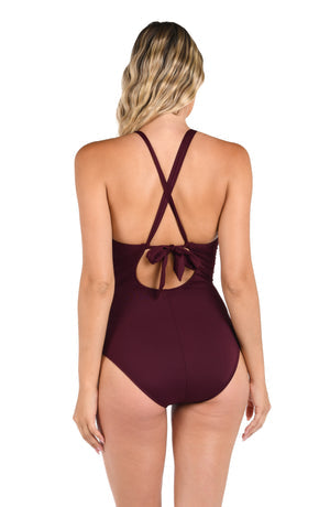 La Blanca Island Goddess High Neck Keyhole One Piece - Womens Fashion One Pieces - Big Sun Vernon  | Okanagan Beachwear