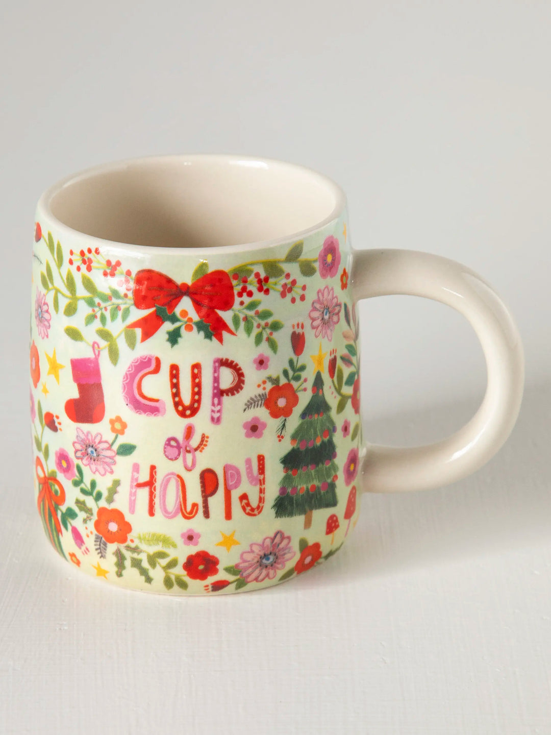 Natural Life Stoneware Mug - Cup of Happy - Mugs - Big Sun Vernon  | Okanagan Beachwear