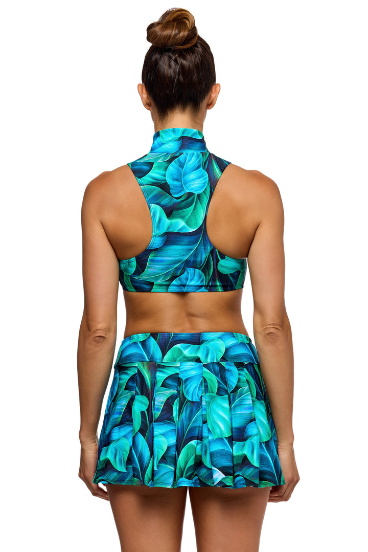 Next Curacao Palms Paddle out Zip Crop - Womens Cropped Bikini Tops - Big Sun Vernon  | Okanagan Beachwear