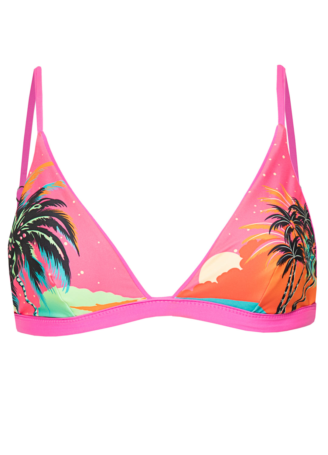 Maaji Poppy Pink Ivy Fixed Triangle Top - Womens Triangle Bikini Tops - Big Sun Vernon  | Okanagan Beachwear