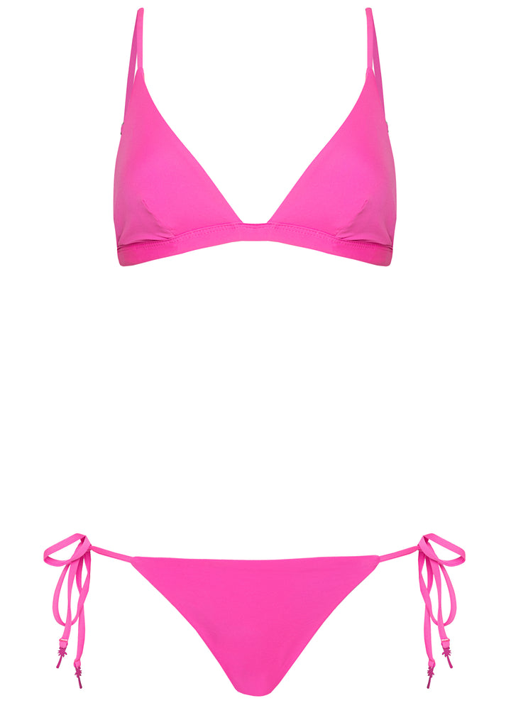 Maaji Poppy Pink Ivy Fixed Triangle Top - Womens Triangle Bikini Tops - Big Sun Vernon  | Okanagan Beachwear