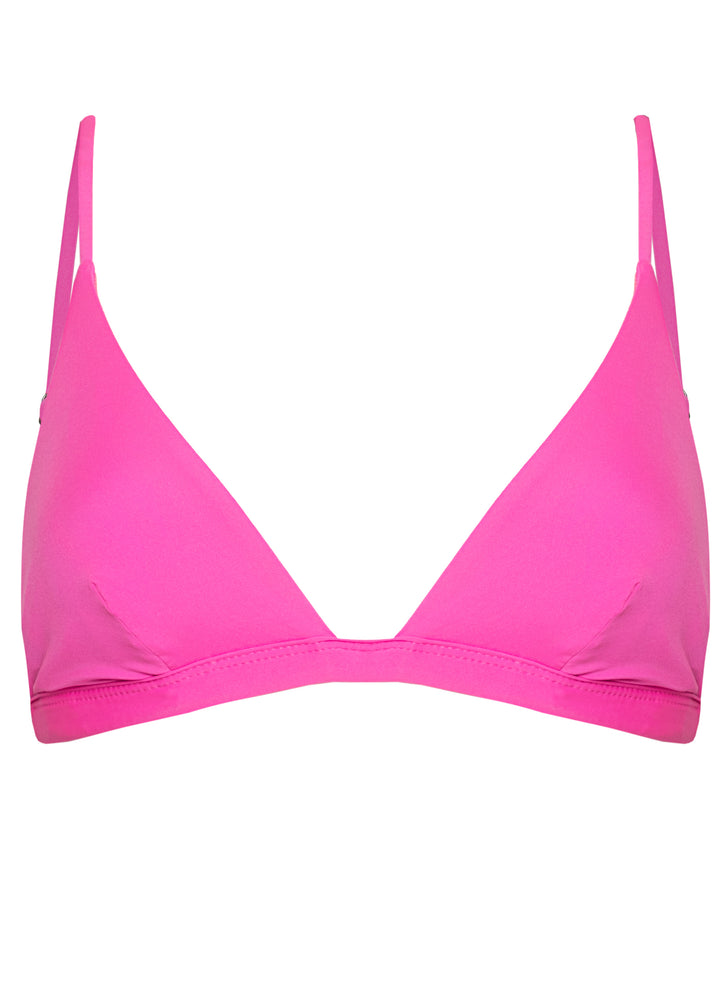 Maaji Poppy Pink Ivy Fixed Triangle Top - Womens Triangle Bikini Tops - Big Sun Vernon  | Okanagan Beachwear