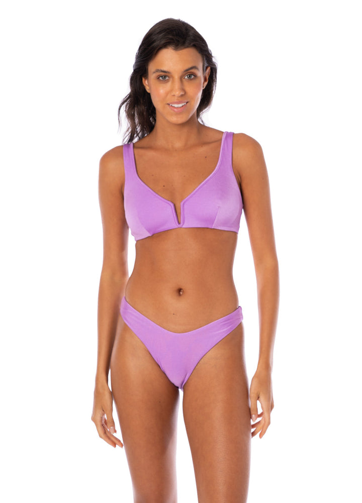Maaji Metallic Lilac Splendour Bikini Bottom - Womens Mid Bikini Bottoms - Big Sun Vernon  | Okanagan Beachwear