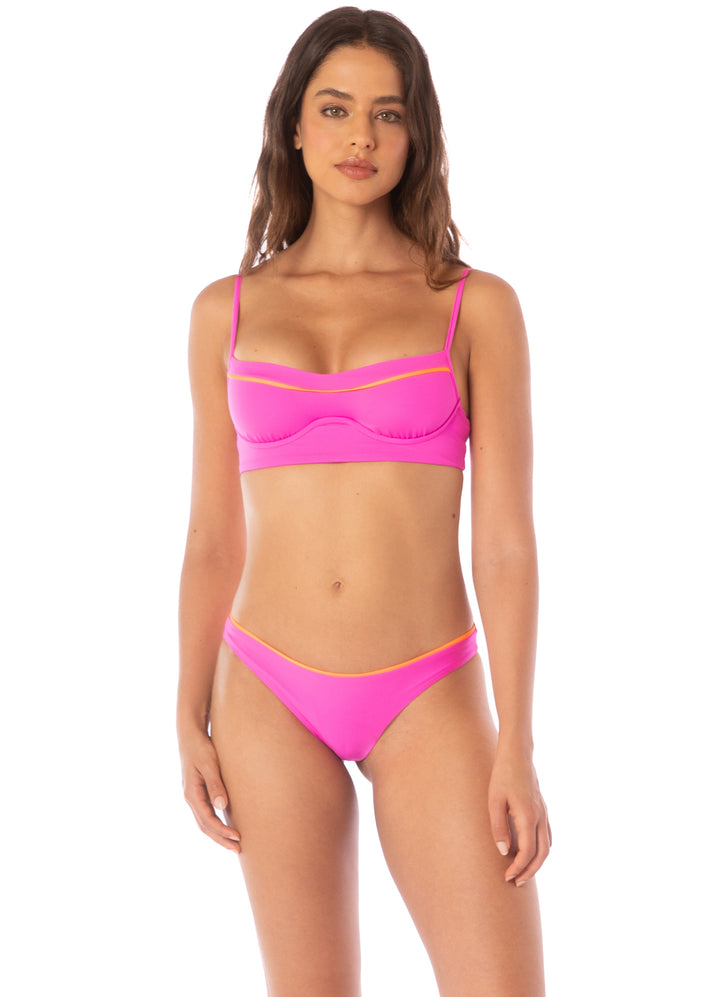 Maaji Poppy Pink Iconic Bottom - Womens Regular Bikini Bottoms - Big Sun Vernon  | Okanagan Beachwear