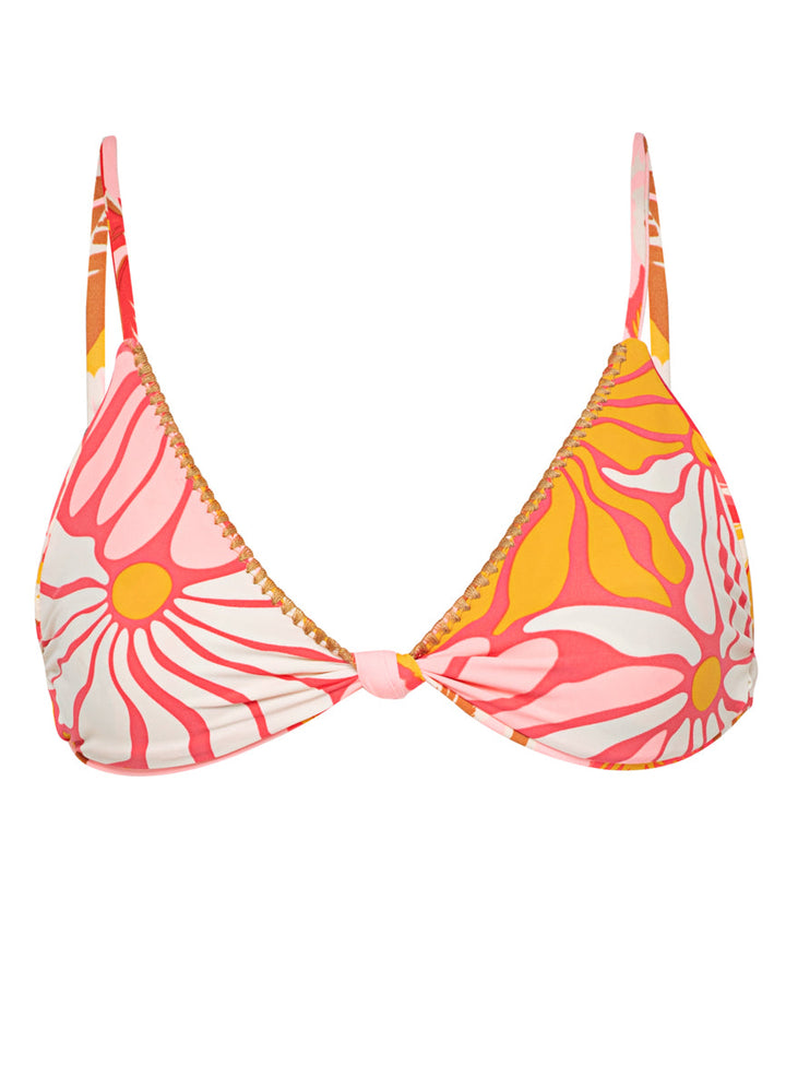Maaji Pink Palms Sahara Fixed Tri Top - Womens Triangle Bikini Tops - Big Sun Vernon  | Okanagan Beachwear